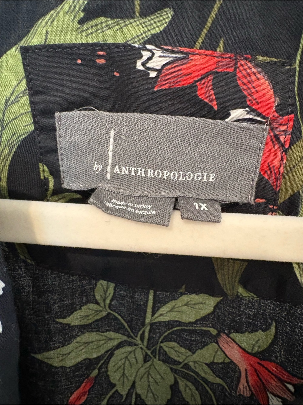 Anthropologie The Somerset Black Floral Garden Tiered Smocked Maxi Dress Cozy 1X - Picture 4 of 14